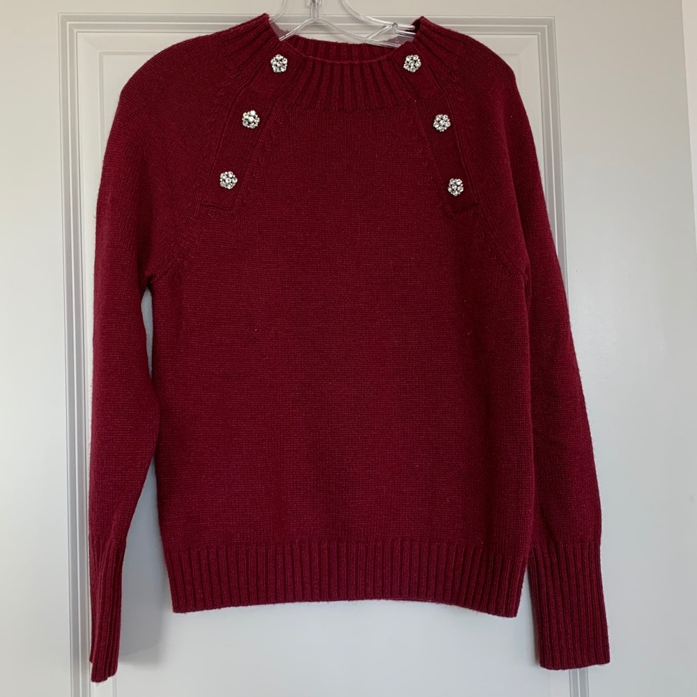 CREWNECK SWEATER WITH JEWELED BUTTONS - Picture 6 of 13